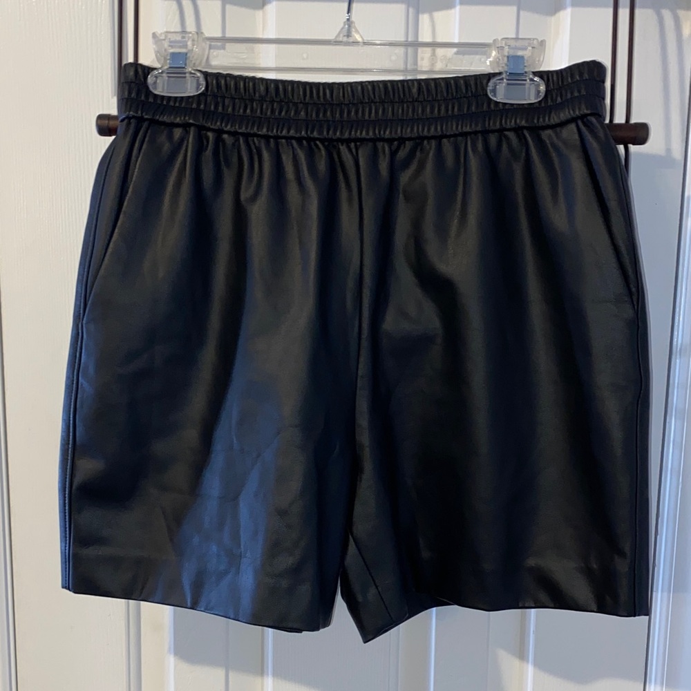 Halogen Faux Vegan Leather shorts with pockets